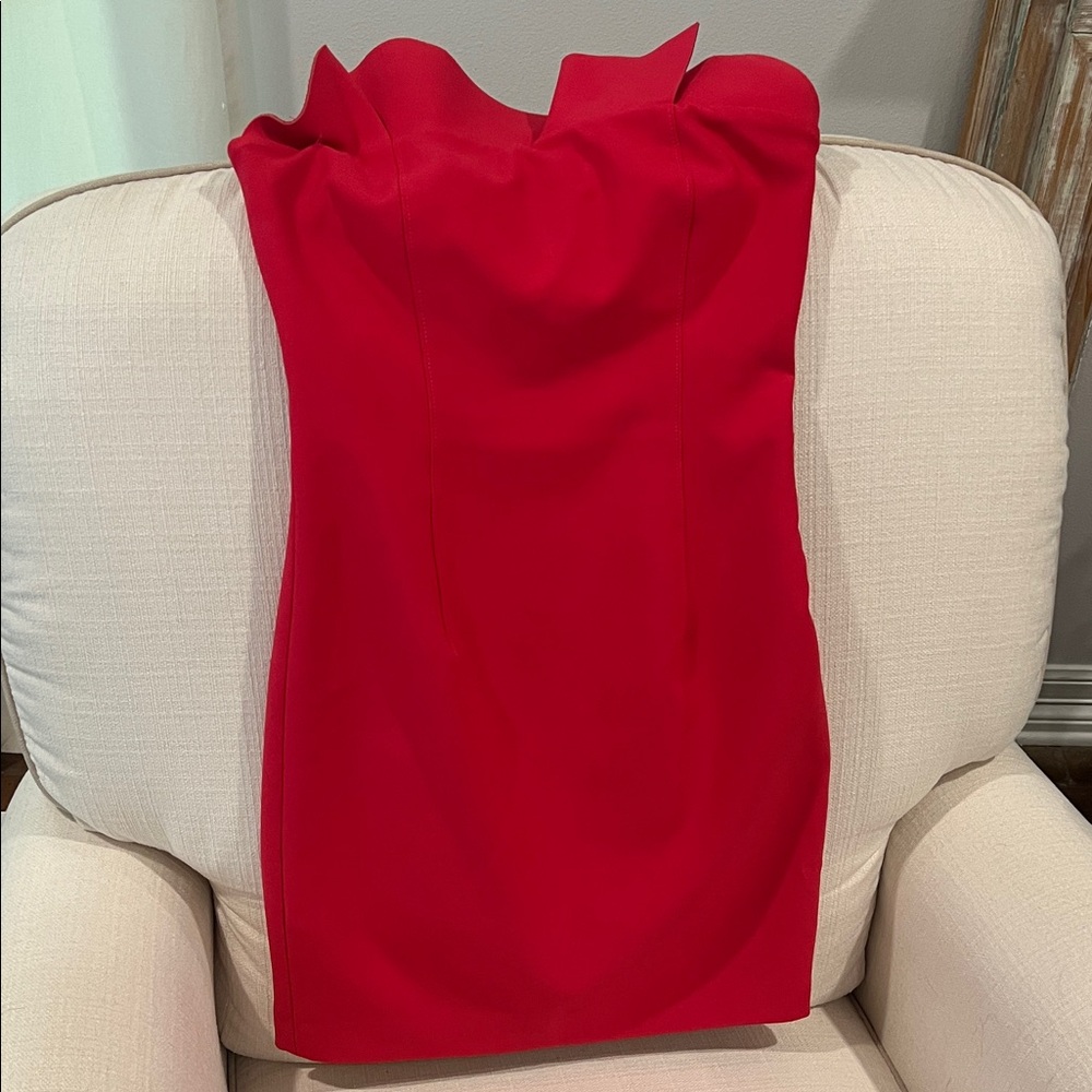 cinq a sept Hot Pink Strapless Bodycon Mini Dress - Picture 3 of 16